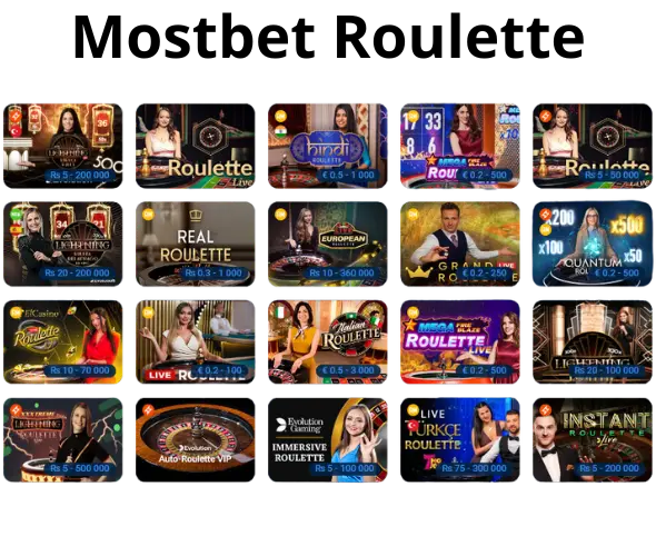 Top Roulette Games at Mostbet Casino